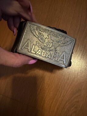 Vintage belt buckle with braided belt -university of Alabama ❤️